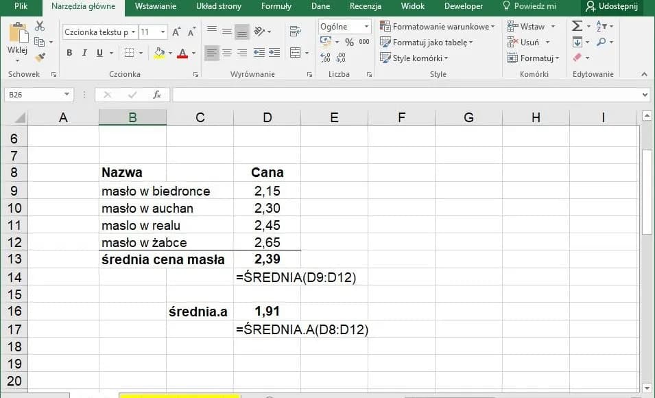 Jak zrobić średnią w Excelu: prosty sposób na obliczenia krok po kroku