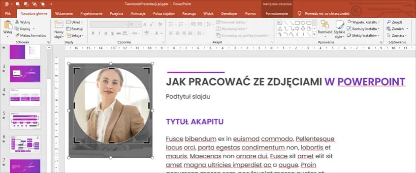 Okrągłe zdjęcie w PowerPoint: proste sposoby tworzenia i edycji zdjęć